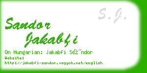 sandor jakabfi business card